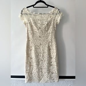 Adrianna Papell white lace dress sz 4